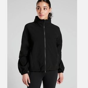Athleta Balloon Sleeve Mock Neck Black Jacket